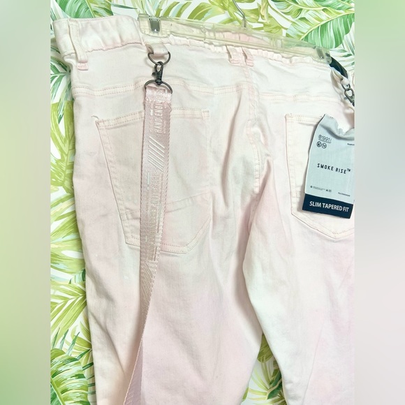 Smoke Rise Distressed Menās Skinny Jeans Pink Slim Tapered Fitā 44 x 32 - Picture 9 of 11